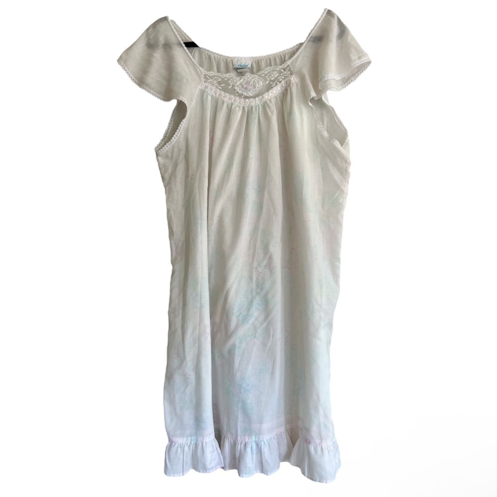VINTAGE QUIET MOMENTS Floral Lace Nightgown Dress Prairie Cottage Dainty | Sz M